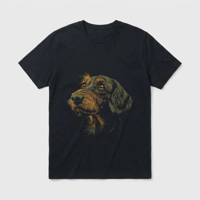 Rauhaardackel Dackel Teckel Hund Jagdhund T-Shirt – Klassisches T-Shirt in Schwarz