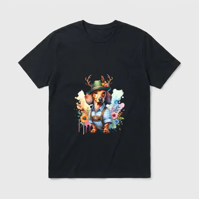 Trachten Mädchen Hirsch Rehkitz T-Shirt – Klassisches T-Shirt in Schwarz