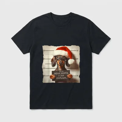 Dackel Dachshund Weihnachten Christmas T-Shirt – Klassisches T-Shirt in Schwarz