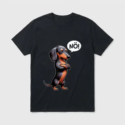 Dickköpfiger Rauhaardackel Nö Dackel Hund T-Shirt – Klassisches T-Shirt in Schwarz