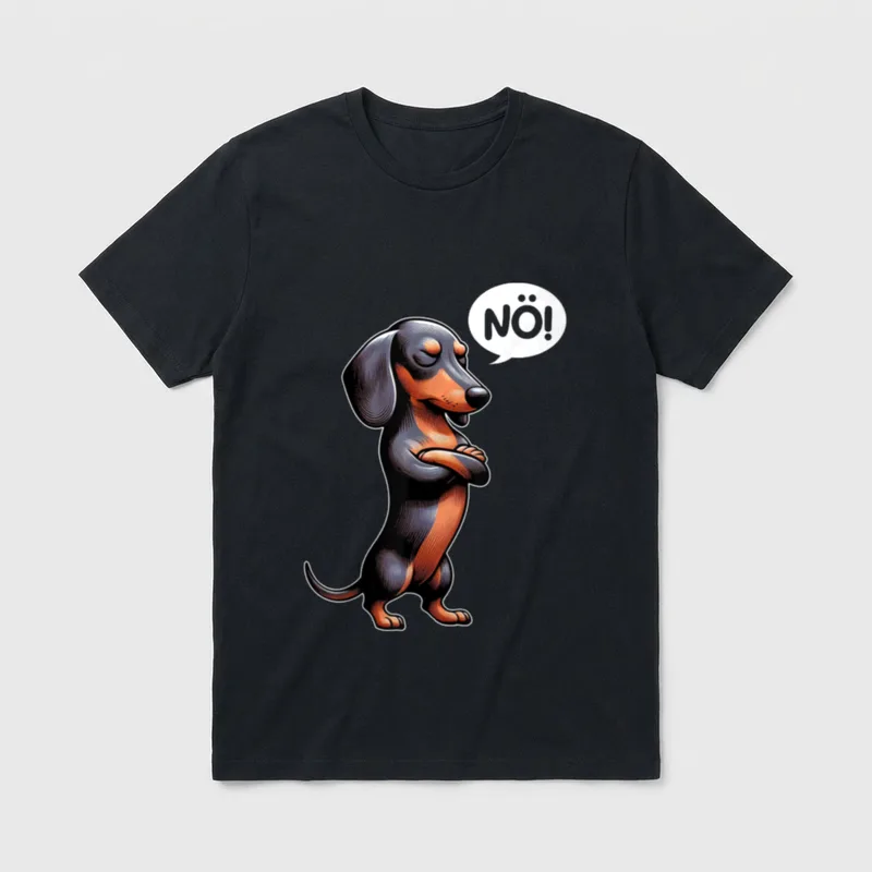 Dickköpfiger Rauhaardackel Nö Dackel Hund T-Shirt – Klassisches T-Shirt in Schwarz