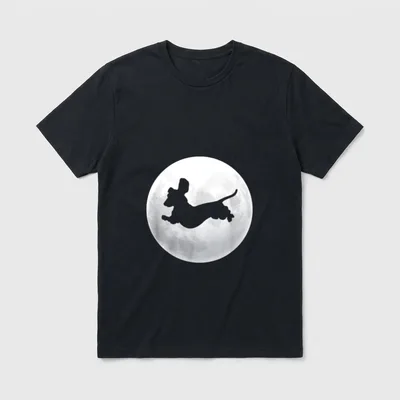 Dackel Silhouette Hund Retro T-Shirt – Klassisches T-Shirt in Schwarz