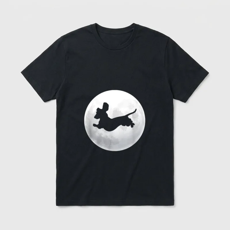 Dackel Silhouette Hund Retro T-Shirt – Klassisches T-Shirt in Schwarz