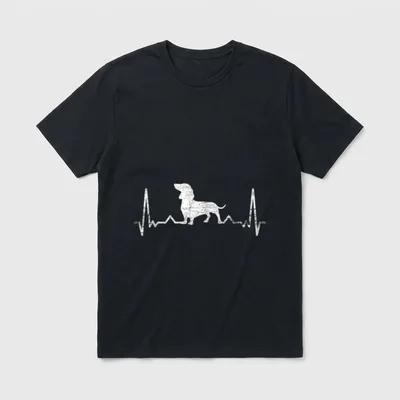 Herzschlag Dackel T-Shirt – Klassisches T-Shirt in Schwarz