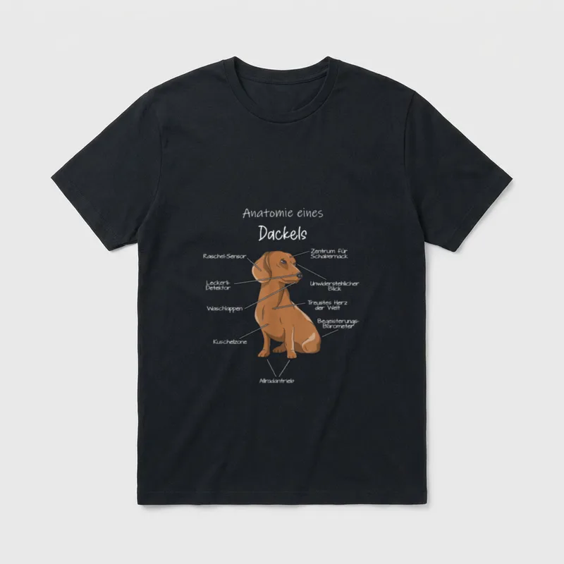 Anatomie eines Dackels Dachs T-Shirt – Klassisches T-Shirt in Schwarz