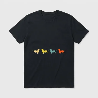 Dackel Liebe Dackel Vintage T-Shirt – Klassisches T-Shirt in Schwarz