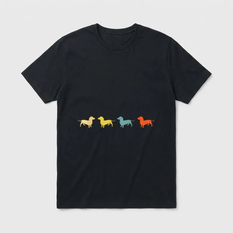 Dackel Liebe Dackel Vintage T-Shirt – Klassisches T-Shirt in Schwarz