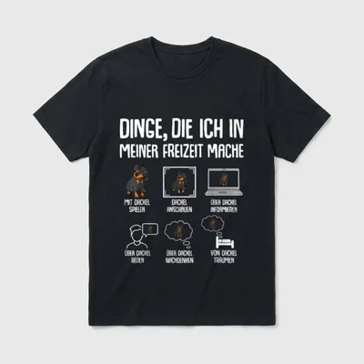 Dackel Dachshund Teckel T-Shirt – Klassisches T-Shirt in Schwarz