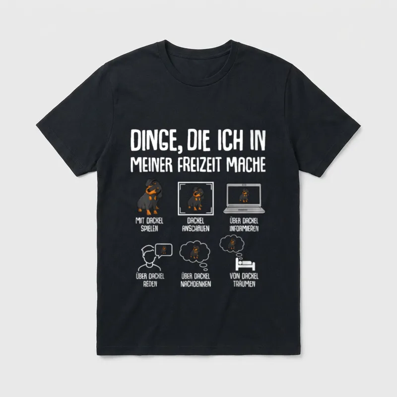 Dackel Dachshund Teckel T-Shirt – Klassisches T-Shirt in Schwarz