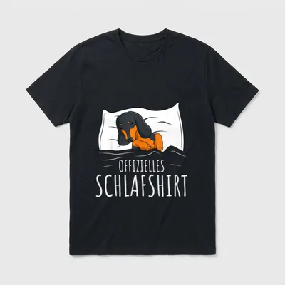 Offizielles Schlafshirt Schlafanzug Dackel T-Shirt 0108 – Klassisches T-Shirt in Schwarz