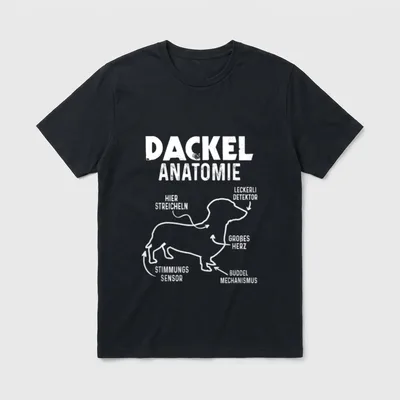 Dackel Anatomie Hundebesitzer Lustiges T-Shirt – Klassisches T-Shirt in Schwarz