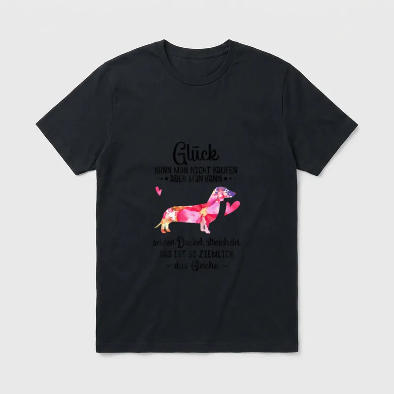 Dackel Glück Teckel Hund T-Shirt – Klassisches T-Shirt in Schwarz