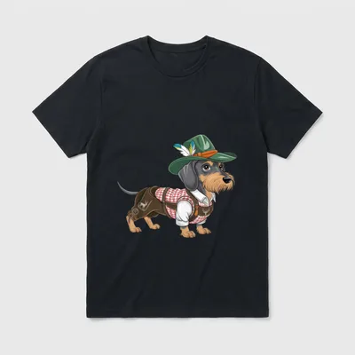 Bayerischer Dackel Lederhose Trachtenhemd T-Shirt – Klassisches T-Shirt in Schwarz