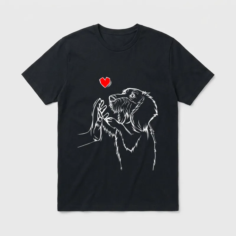 Rauhaardackel Dackel Teckel Dachshund T-Shirt 0123 – Klassisches T-Shirt in Schwarz