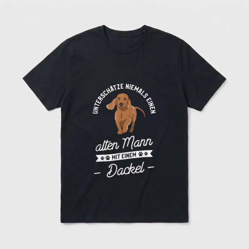 Unterschätze Niemals Einen Alten T-Shirt – Klassisches T-Shirt in Schwarz