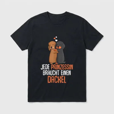 Dackel Mädchen Dachshund Teckel T-Shirt – Klassisches T-Shirt in Schwarz