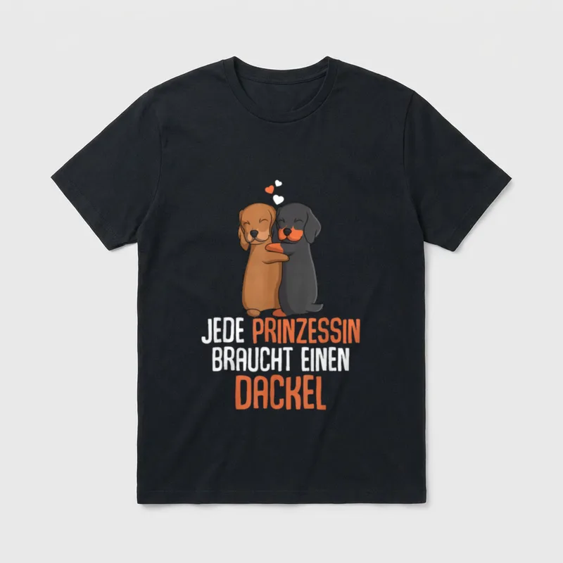 Dackel Mädchen Dachshund Teckel T-Shirt – Klassisches T-Shirt in Schwarz