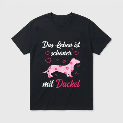 Dackel Hund Mädchen Frauen T-Shirt – Klassisches T-Shirt in Schwarz