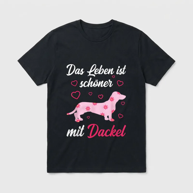 Dackel Hund Mädchen Frauen T-Shirt – Klassisches T-Shirt in Schwarz