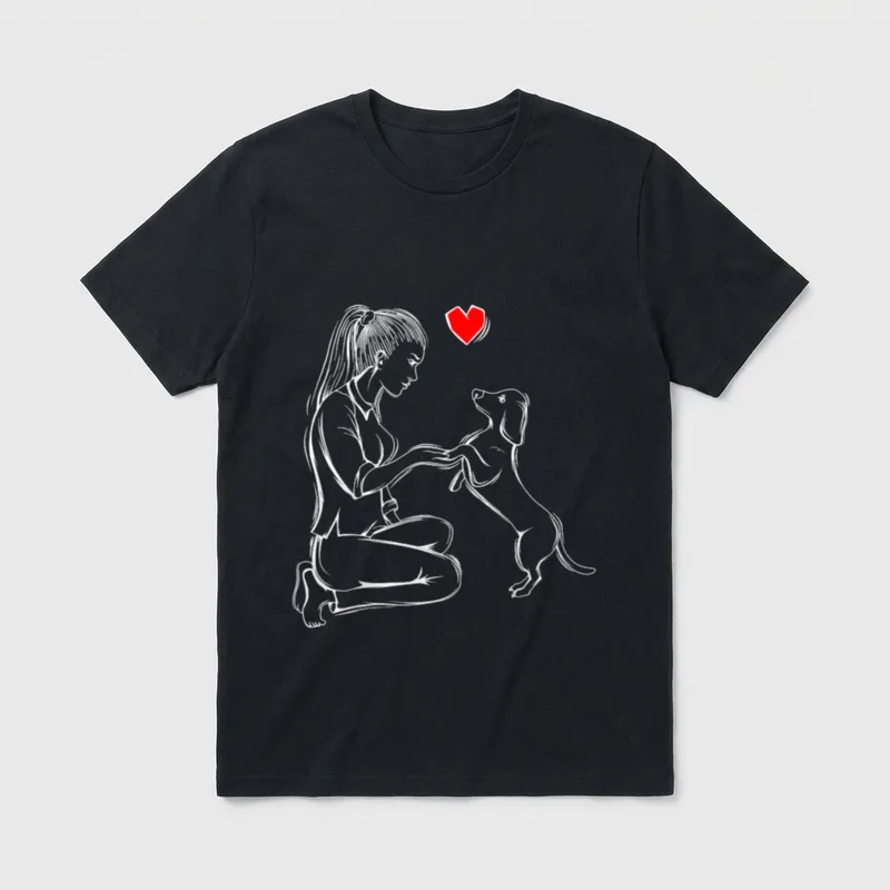 Dackel Hunde Liebe Dachshund T-Shirt – Klassisches T-Shirt in Schwarz