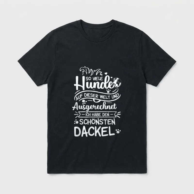 Dackel Dackel Mama Teckel T-Shirt 0137 – Klassisches T-Shirt in Schwarz