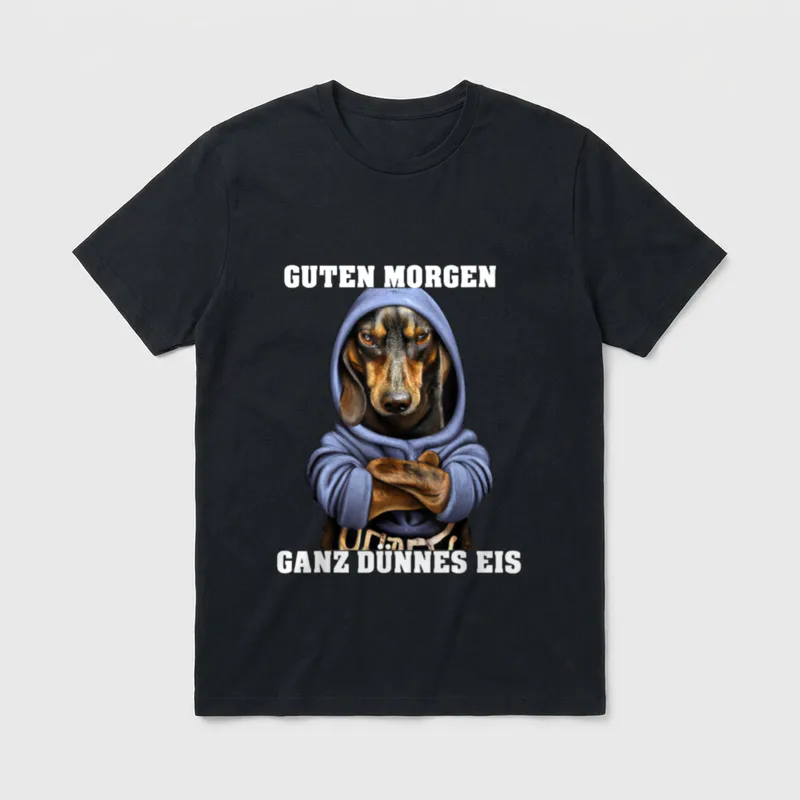 Dackel mit Hoodi Guten T-Shirt – Klassisches T-Shirt in Schwarz