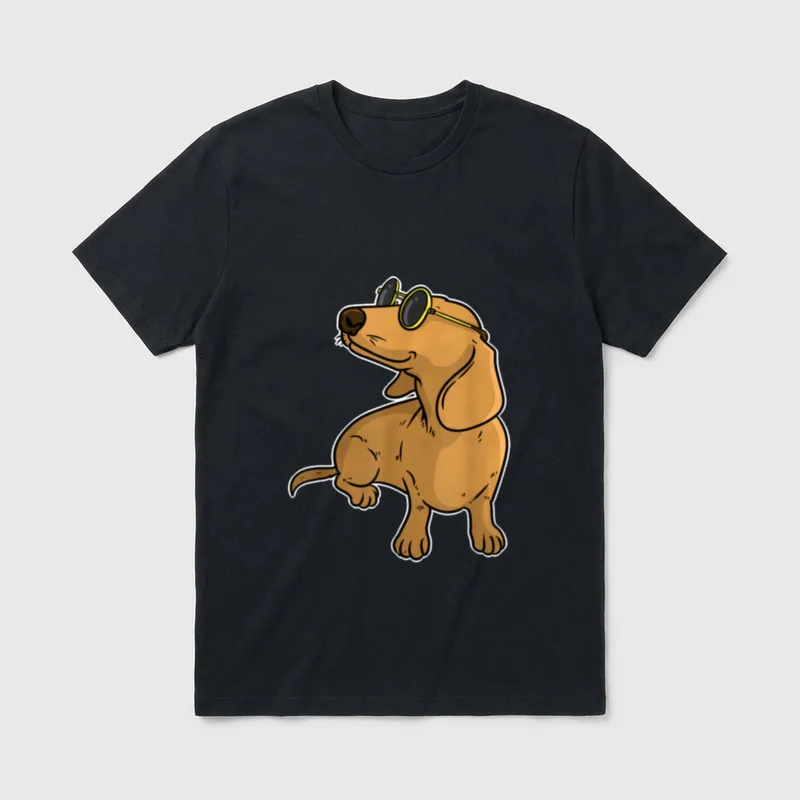 Dackel Chiller Sonnenbrille Hund T-Shirt – Klassisches T-Shirt in Schwarz