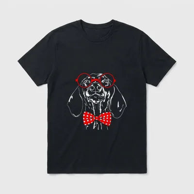 Dackel Dachshund Brille Hunde T-Shirt – Klassisches T-Shirt in Schwarz