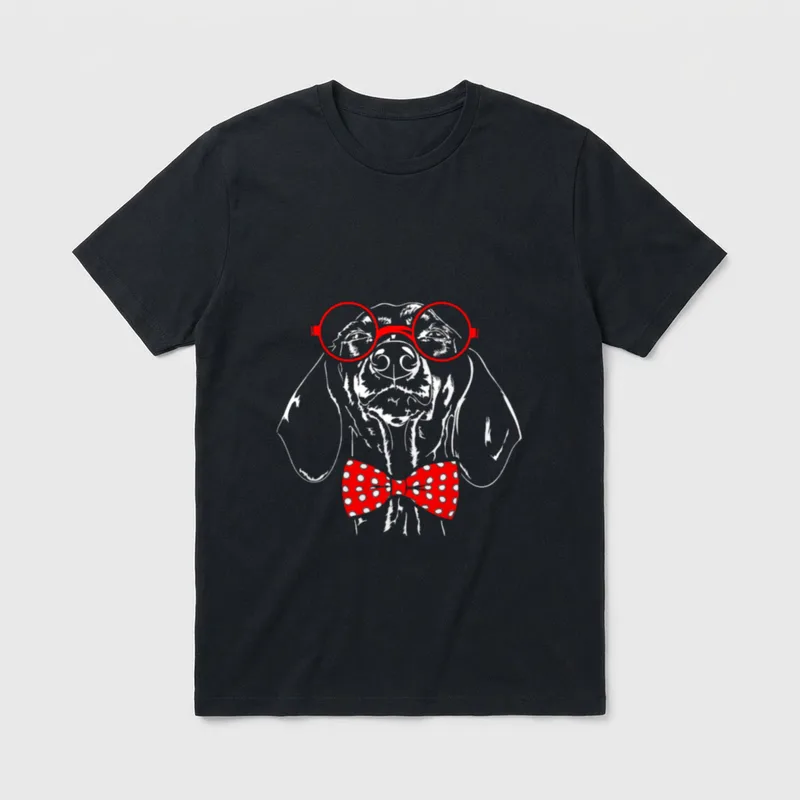 Dackel Dachshund Brille Hunde T-Shirt – Klassisches T-Shirt in Schwarz