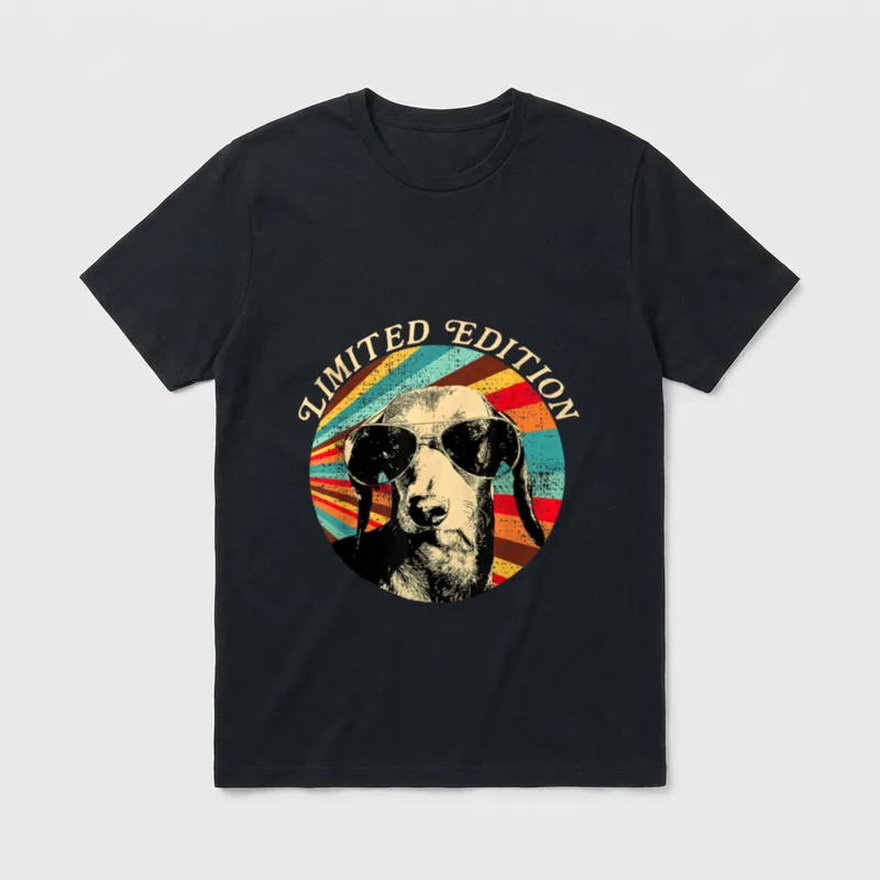 Dackel Dackelhund Silhouette Sonnenbrille T-Shirt – Klassisches T-Shirt in Schwarz