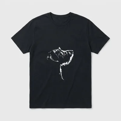Rauhaardackel Portrait Silhouette Hunde T-Shirt – Klassisches T-Shirt in Schwarz
