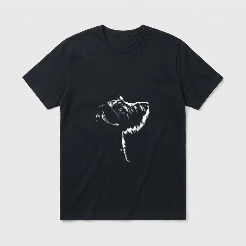 Rauhaardackel Portrait Silhouette Hunde T-Shirt – Klassisches T-Shirt in Schwarz