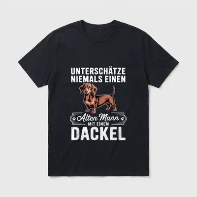 Unterschätze Niemals Einen Alten Mann T-Shirt – Klassisches T-Shirt in Schwarz