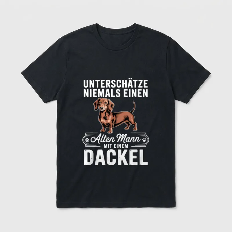 Unterschätze Niemals Einen Alten Mann T-Shirt – Klassisches T-Shirt in Schwarz