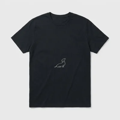 Dackel Dackelhund Silhouette line T-Shirt – Klassisches T-Shirt in Schwarz