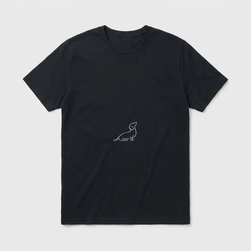 Dackel Dackelhund Silhouette line T-Shirt – Klassisches T-Shirt in Schwarz