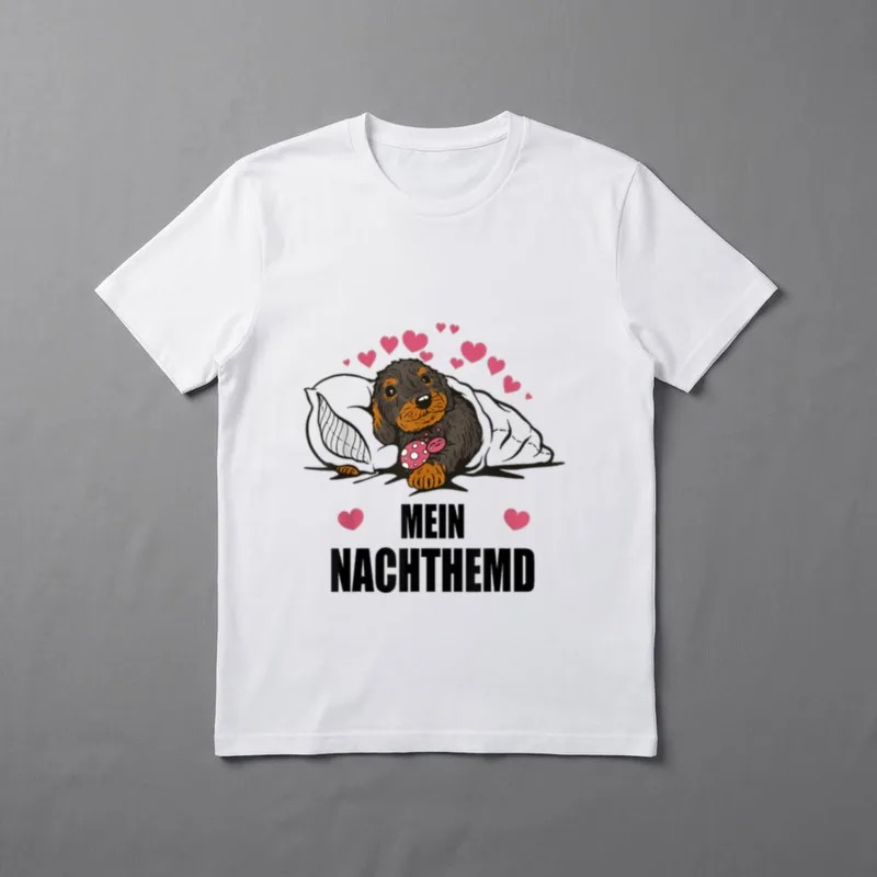 Süßes Nachthemd mit süßem T-Shirt – Klassisches T-Shirt in Schwarz