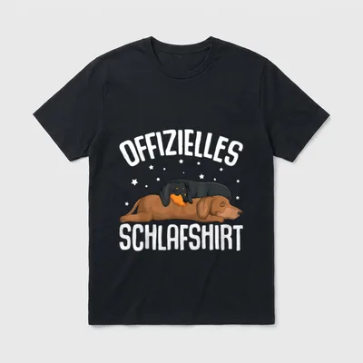 Offizielles Schlafshirt Dackel Hund Teckel T-Shirt – Klassisches T-Shirt in Schwarz