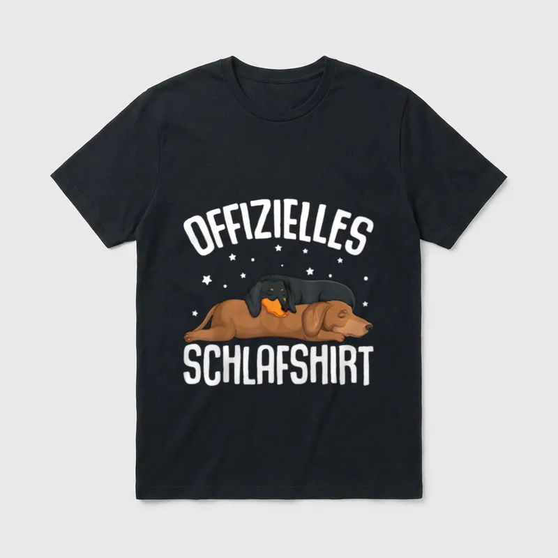 Offizielles Schlafshirt Dackel Hund Teckel T-Shirt – Klassisches T-Shirt in Schwarz