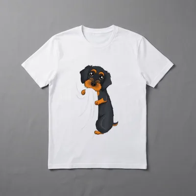 Rauhaardackel Dackel Teckel Dachshund T-Shirt 0168 – Klassisches T-Shirt in Schwarz