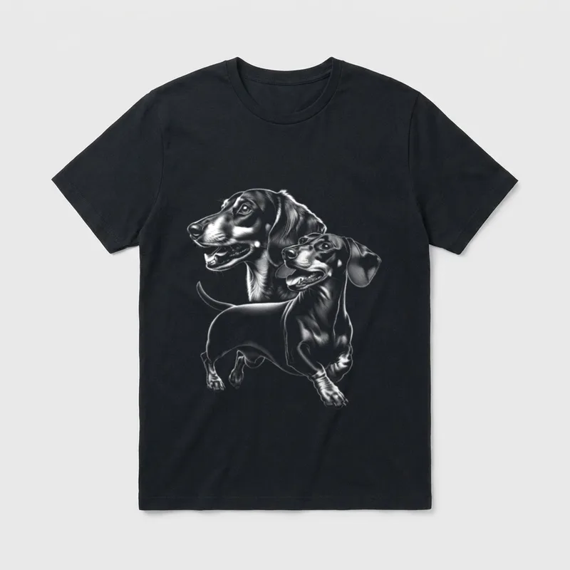 Verspielter süßer Dackel Hund T-Shirt – Klassisches T-Shirt in Schwarz