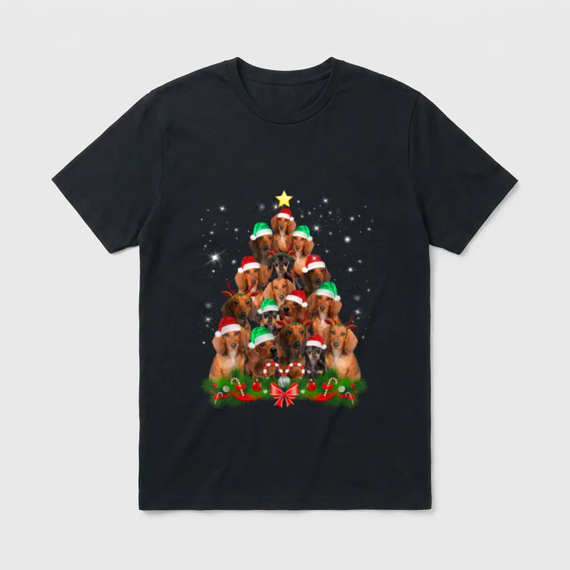 Santa Dackel Weihnachten Xmas T-Shirt – Klassisches T-Shirt in Schwarz
