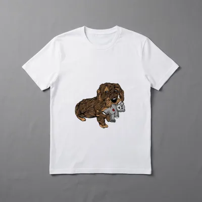 Rauhaardackel Dackel Dachshund Rauhaardackel T-Shirt 0175 – Klassisches T-Shirt in Schwarz