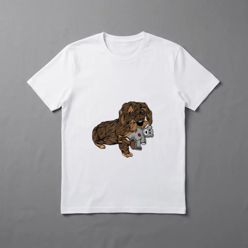 Rauhaardackel Dackel Dachshund Rauhaardackel T-Shirt 0175 – Klassisches T-Shirt in Schwarz