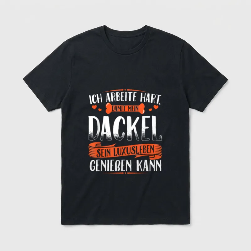 Dackel Dackel Mama Teckel T-Shirt 0178 – Klassisches T-Shirt in Schwarz