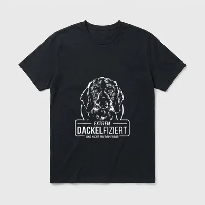 Lustiger Rauhaardackel Dackelfiziert Hunde T-Shirt – Klassisches T-Shirt in Schwarz