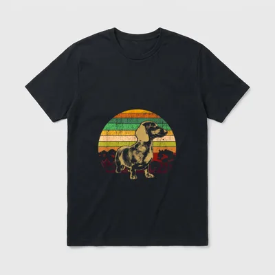 Dackel Vintage T-Shirt 0183 – Klassisches T-Shirt in Schwarz