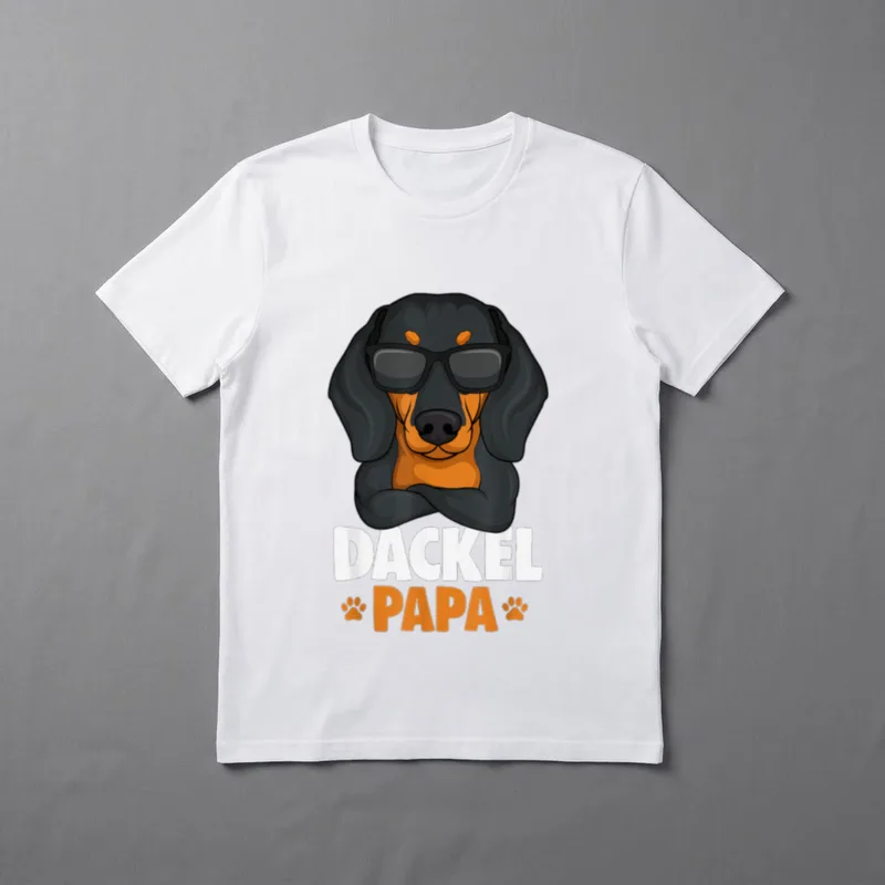 Dackel Papa Dachshund Teckel T-Shirt – Klassisches T-Shirt in Schwarz
