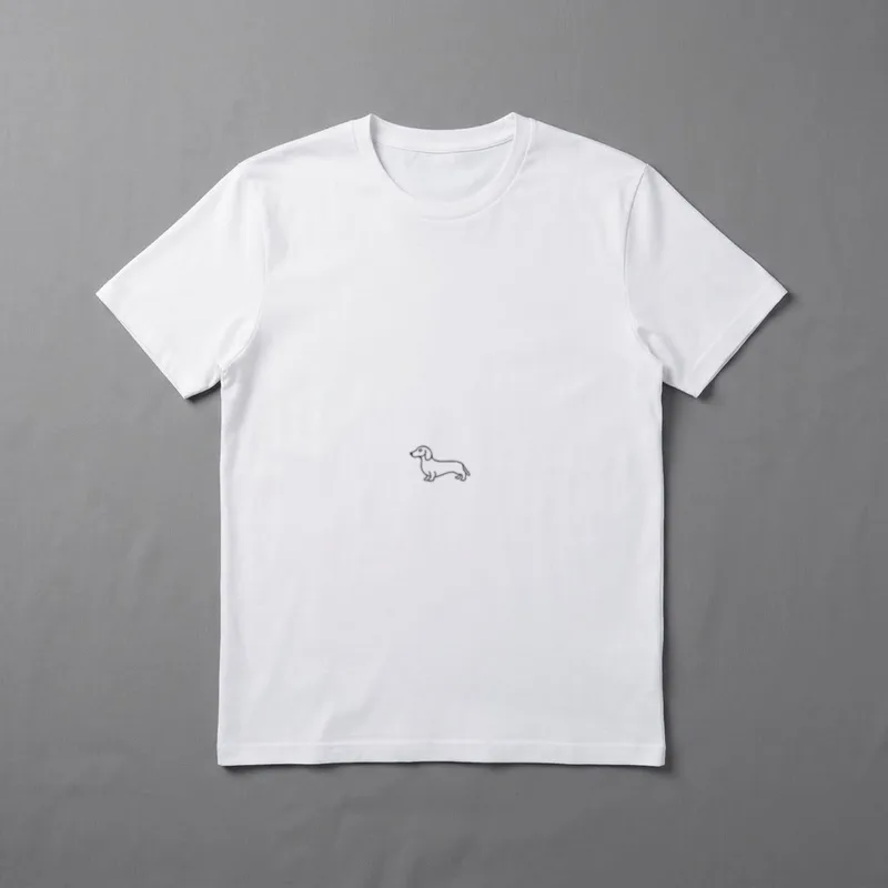 Dackel Minimalismus T-Shirt – Klassisches T-Shirt in Schwarz