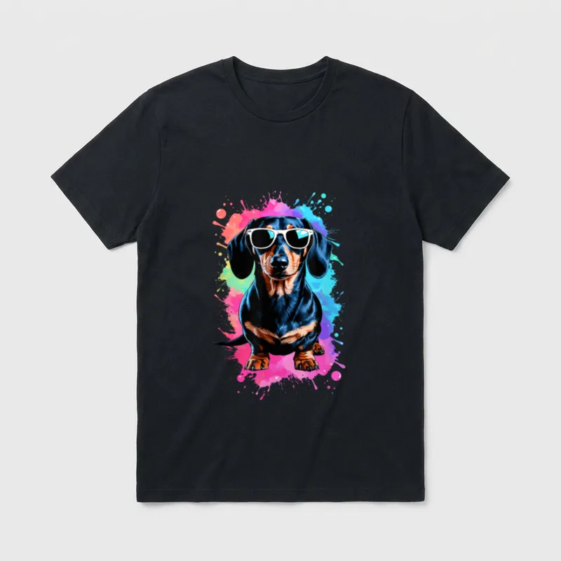 Dackel Dackelhund Dachshund Teckel T-Shirt – Klassisches T-Shirt in Schwarz